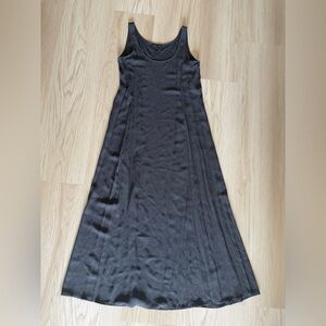 Eileen Fisher 100% Silk Sleeveless Tank MAXI MIDI Dress Gray Size XS CREPE SILK